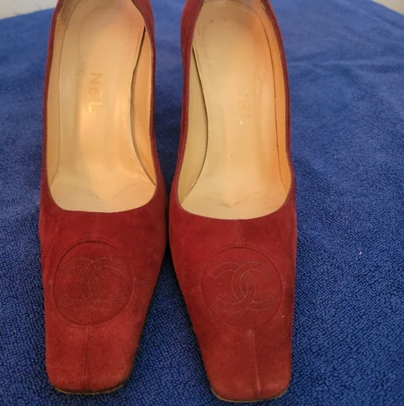 CHANEL Shoes Chanel Red Suede Shoes Poshmark